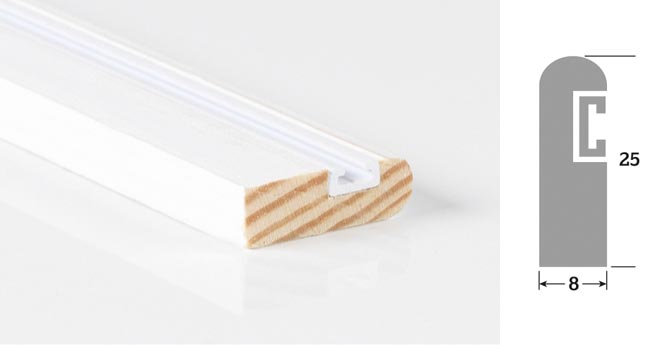 25mm  x 8mm 3m Timber Parting Bead Primed (30 Lengths)