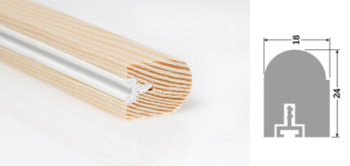 24mm x 18mm 3m Timber Staff Bead Unprimed (25 Lengths)