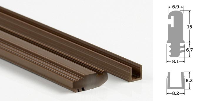 Brown Solid 3m Parting Bead and Channel (Single Length)